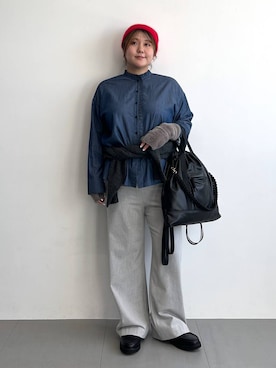 「アイテム（手袋）」を使った、まつさん（レディース・162cm）の秋コーディネート