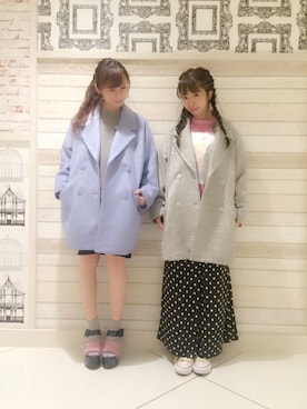 「merry jenny（メリージェニー）のアイテム（その他アウター）」を使った、藤原美香さん（レディース・153cm）の秋コーディネート
