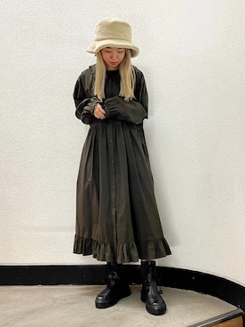「merry jenny（メリージェニー）のアイテム（ブーツ）」を使った、藤原美香さん（レディース・153cm）の秋コーディネート