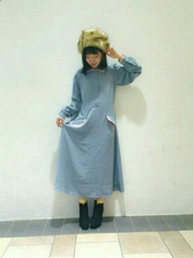「merry jenny（メリージェニー）のアイテム（ブーツ）」を使った、藤原美香さん（レディース・153cm）の秋コーディネート