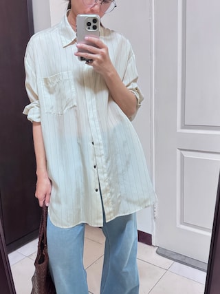 新品未使用☆TODAYFUL/トゥデイフル　ストライプシルキーシャツ　アイボリー TODAYFUL/トゥデイフル】Stripe Silky Shirts/ストライプ