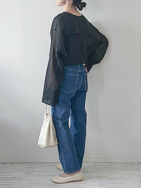 6（ロク）の「＜6(ROKU)＞SHEER SAILOR COLLAR BLOUSE/ブラウス