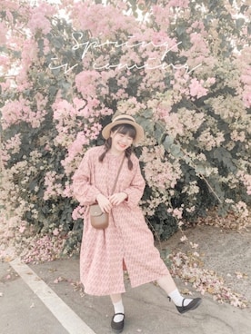 「花見コーデ」｜「アイテム（ワンピース）」を使った、Hsin-Yuさん（レディース・153cm）の春コーディネート