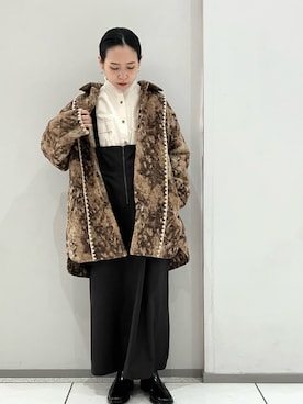 「アイテム（ジャンパースカート）」を使った、suu.さん（レディース・152cm）の冬コーディネート