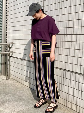 「FIL DE FER（フィルデフェール）のアイテム（スカート）」を使った、suu.さん（レディース・152cm）の春コーディネート