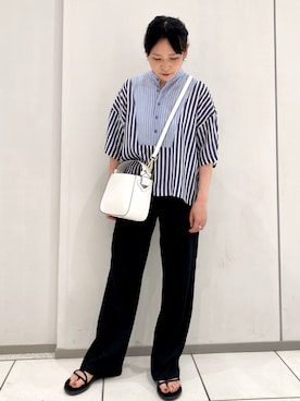 「NOMBRE IMPAIR（ノンブルアンペール）のアイテム（パンツ）」を使った、suu.さん（レディース・152cm）の春コーディネート
