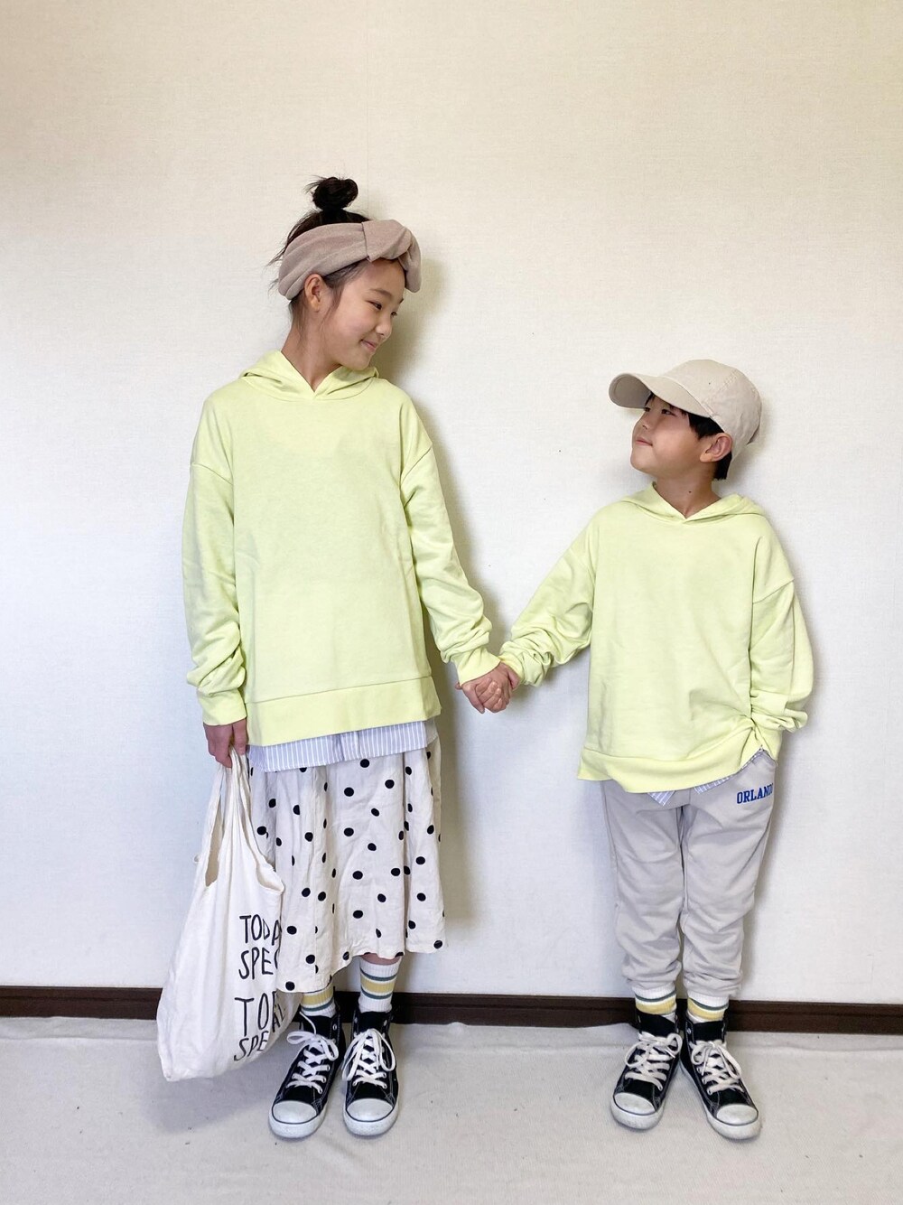 yuuu_soooさんの「キッズ/イージーDRY/シャツレイヤー/263088（GLOBAL WORK）」を使ったコーディネートの1枚目の写真