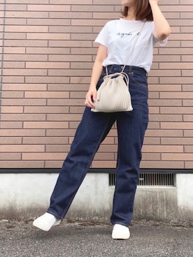 「ハイウエストストレートジーンズ」｜ぷしゅさん（レディース・158cm）の秋コーディネート