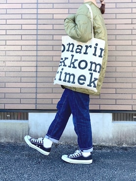 「INHERIT（インヘリット）のアイテム」を使った、ぷしゅさん（レディース・158cm）の秋コーディネート