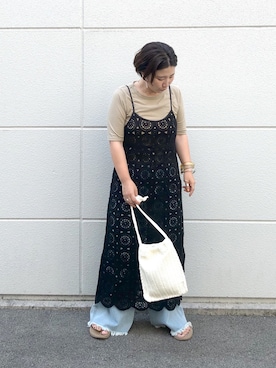 「USAコットン」｜「アイテム（サンダル）」を使った、yuyuさん（レディース・157cm）の夏コーディネート