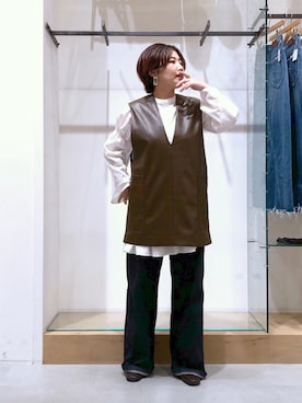 「DISCOAT（ディスコート）のアイテム（ブーツ）」を使った、yuyuさん（レディース・157cm）の秋コーディネート