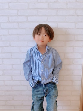 「shirts．（シャツ）のアイテム」を使った、enaaaさん（キッズ・110cm）の夏コーディネート