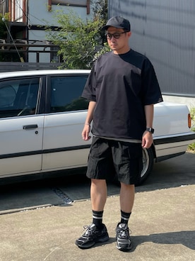 「アイテム（帽子）」を使った、&K&H&K&さん（メンズ・169cm）の夏コーディネート
