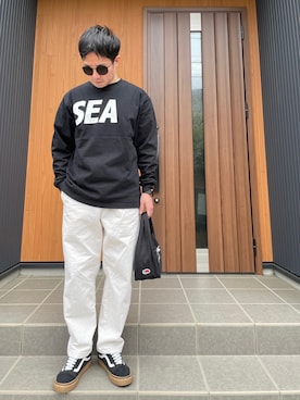 「NO COFFEE（ノーコーヒー）のアイテム」を使った、&K&H&K&さん（メンズ・169cm）の春コーディネート