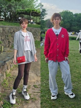 「no brand（ノーブランド）のアイテム（トップス）」を使った、インスタ→bz178koshu47さん（レディース・160cm）の春コーディネート