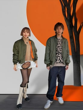 「H&M（エイチ・アンド・エム）のアイテム」を使った、インスタ→bz178koshu47さん（レディース・160cm）の冬コーディネート