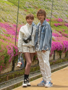 「アイテム（ジャケット/アウター）」を使った、インスタ→bz178koshu48さん（レディース・160cm）の春コーディネート