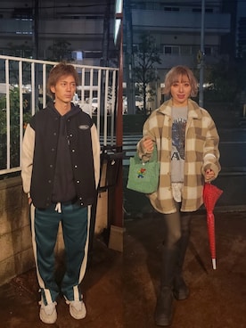 「Handmade（ハンドメイド）のアイテム（バッグ）」を使った、インスタ→bz178koshu47さん（レディース・160cm）の冬コーディネート