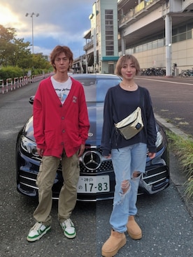 「アイテム（デニムパンツ）」を使った、インスタ→bz178koshu47さん（レディース・160cm・40代）の秋コーディネート