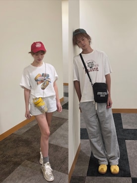 「H&M（エイチ・アンド・エム）のアイテム（パンツ）」を使った、インスタ→bz178koshu48さん（レディース・160cm）の夏コーディネート