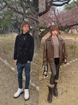 「H&M（エイチ・アンド・エム）のアイテム（トップス）」を使った、インスタ→bz178koshu47さん（レディース・160cm）の冬コーディネート