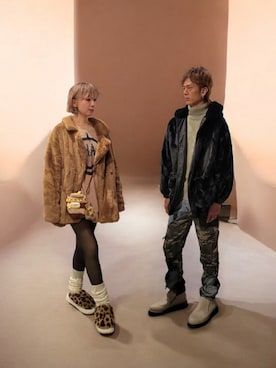 「インスタフォローしてね！」｜「アイテム（ジャケット/アウター）」を使った、インスタ→bz178koshu47さん（レディース・160cm）の冬コーディネート