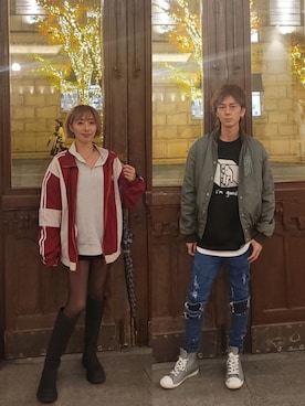 「アイテム（ブルゾン）」を使った、インスタ→bz178koshu47さん（レディース・160cm）の秋コーディネート