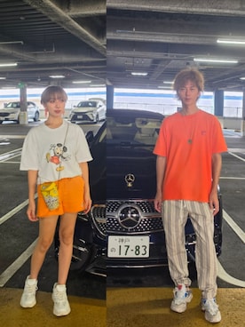 「WEGO（ウィゴー）のアイテム（スウェットパンツ）」を使った、インスタ→bz178koshu48さん（レディース・160cm）の夏コーディネート