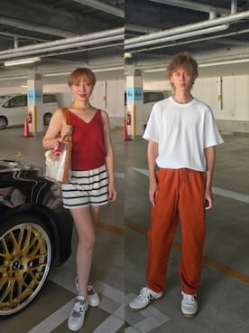 「H&M（エイチ・アンド・エム）のアイテム」を使った、インスタ→bz178koshu48さん（レディース・160cm）の夏コーディネート