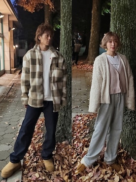 「アイテム（スウェットパンツ）」を使った、インスタ→bz178koshu47さん（レディース・160cm・40代）の冬コーディネート