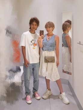 「H&M（エイチ・アンド・エム）のアイテム（パンツ）」を使った、インスタ→bz178koshu47さん（レディース・160cm）の夏コーディネート