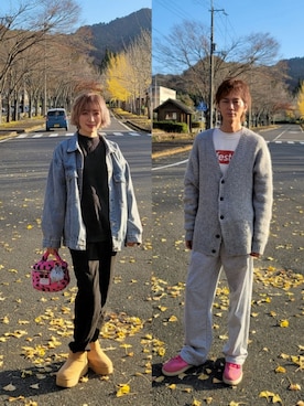 「アイテム（スウェット）」を使った、インスタ→bz178koshu47さん（レディース・160cm）の秋コーディネート