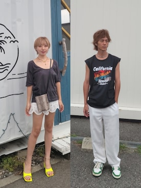 「アイテム（ショルダーバッグ）」を使った、インスタ→bz178koshu47さん（レディース・160cm・40代）の夏コーディネート