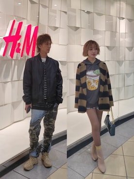 「アイテム（パーカー）」を使った、インスタ→bz178koshu47さん（レディース・160cm）の秋コーディネート