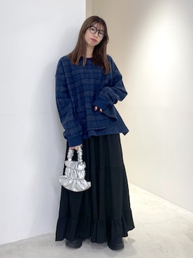 「White Mountaineering」｜西端真由さん（レディース・158cm）の冬コーディネート