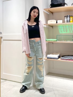 西端真由さん（レディース・158cm）の春コーディネート