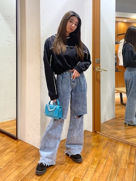 西端真由さん（レディース・158cm）の春コーディネート