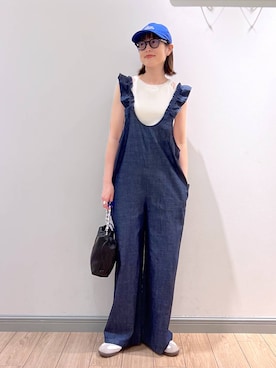 「若見え」｜「アイテム（サロペット/オーバーオール）」を使った、y_nさん（レディース・163cm）の春コーディネート