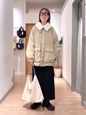 「LOWRYS FARM（ローリーズファーム）のアイテム（その他アウター）」を使った、y_nさん（レディース・163cm）の冬コーディネート