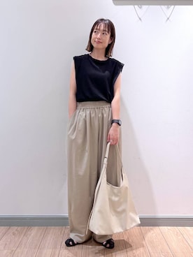 「LOWRYS FARM（ローリーズファーム）のヤワラカルイ２ＷＡＹショルダーＢＡＧ 115210（ショルダーバッグ）」を使った、y_nさん（レディース・163cm）の夏コーディネート