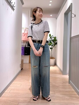 「若見え」｜「アイテム（アクセサリー）」を使った、y_nさん（レディース・163cm）の春コーディネート