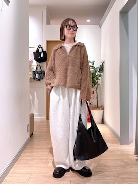 「アイテム（チョーカー）」を使った、y_nさん（レディース・163cm）の冬コーディネート