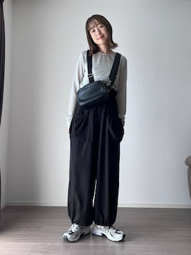 「アイテム（サロペット/オーバーオール）」を使った、y_nさん（レディース・163cm）の秋コーディネート