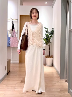 「LOWRYS FARM（ローリーズファーム）のステンレスフープチョーカー 127295（チョーカー、シルバー系）」を使った、y_nさん（レディース・163cm）の春コーディネート