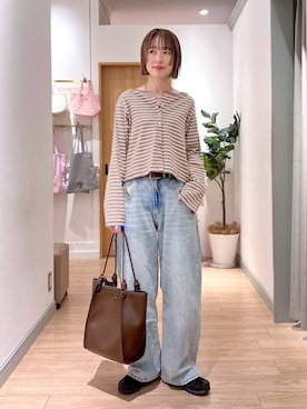 「LOWRYS FARM（ローリーズファーム）のレースデニム　601055（デニムパンツ、ブルー系）」を使った、y_nさん（レディース・163cm）の春コーディネート