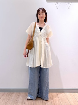「アイテム（チョーカー）」を使った、y_nさん（レディース・163cm）の夏コーディネート