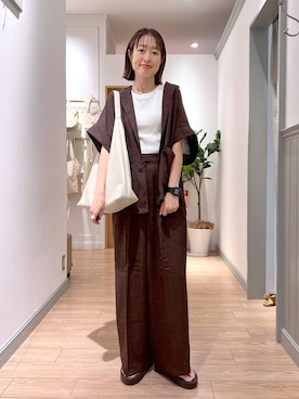 「BAYFLOW」｜「アイテム（ジャケット/アウター）」を使った、y_nさん（レディース・163cm）の夏コーディネート