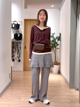 「アイテム（チョーカー）」を使った、y_nさん（レディース・163cm）の秋コーディネート