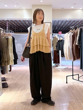 「アイテム（ベスト）」を使った、y_nさん（レディース・163cm）の夏コーディネート
