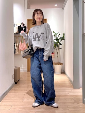 「アイテム（スウェット、シルバー系）」を使った、y_nさん（レディース・163cm）の夏コーディネート